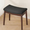 Hocker aus Massivholz mit Latex-gepolsterter Sitzfläche für Mädchen, Schlafzimmer, Eingang, Terrasse, Wohnzimmer, Walnuss und schwarzes Finish