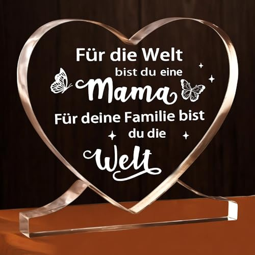 Geschenke für Mama, Herzenssache Acryl-Ornamente, Muttertagsgeschenk, Geburtstagsgeschenk für Mama, Geschenke für Mutter Neue Mama, Personalisierte Geschenke Mama