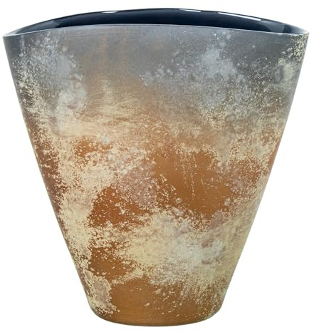 JARRÓN CRISTAL 24CM GRIS/COBREOPACO_24X14X24CM