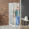 Jaxguom Zanzariera per porta con telaio in alluminio, 95 x 210 cm, colore bianco, come kit fai da te, zanzariera per terrazza