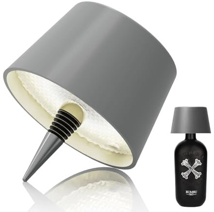 MU LIN Wiederaufladbare Flaschenlampe, kabellose Tischlampe, Touch-Steuerung, 3 Farbtemperaturmodi, dimmbar, für Wohnzimmer, Restaurant