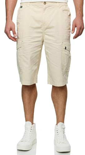 Indicode Herren INNadim Stretch Shorts Cargoshorts aus 100% Baumwolle | Bequeme Funktionsshorts aus Baumwolle mit angenehmer Passform, kurze Hose, Herrenshorts, Freizeithose, Outdoorhose für Männer