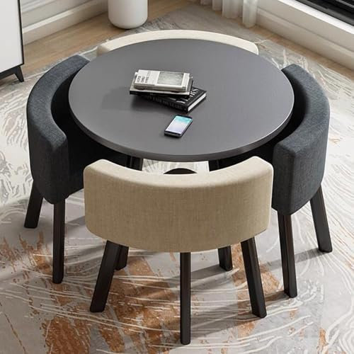 Runde / quadratische Möbel Konferenztisch, Büro Empfangsraum Clubtisch, 5-teiliges Küchen-Ess-Set, Kleines Couchtisch- und Stuhlset, Kombination aus Tisch und Stuhl für Geschäftsverhandlungen