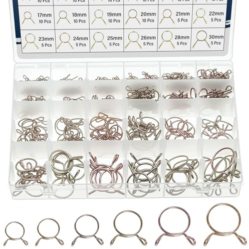 JTAREA 24 Dimensioni Carburante Morsetto a Molla 5-30MM Fascette Stringitubo a Molla Morsetti Clip per Tubo Flessibile per Carburante Kit per Scooter Moto ATV