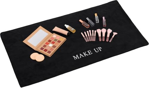 Gatuida Makeup Mat for Vanity: Mat Black Cloth Kitchen Counter Storage Dining Table Service Workshop Bench Layout Craft Project Setup Wedding Party Display