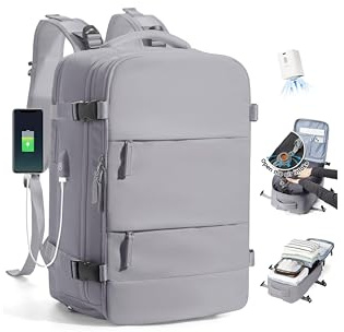 SZLX Vacuum Backpack Travel Bag with Pump Ryanair Cabin Bags 40x30x20 | Travel Backpack Cabin Size Wizzair Ryanair Cabin Bags 40x30x20 Underseat Carry-ons Easyjet Laptop Rucksack 14 inch Women Mens