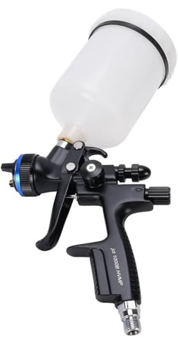 Asixxsix Pistolet Pulvérisateur HVLP, Buse de 1,3 Mm avec Gobelet en Plastique de 600 ML pour Meubles, Armoires, Murs de Clôture, Porte, Chaise de Jardin, Outil de Pulvérisation de Peinture à Air