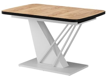 Vicco Esstisch Fenaro, Goldkraft Eiche/Weiß, 120-160 x 80 cm | ausziehbar, ausziehbar auf 160 cm mit integrierter Einlegeplatte