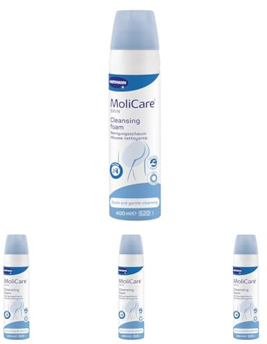 MoliCare Skin Reinigungsschaum: einfache und hautschonende Reinigung, speziell bei Stuhlinkontinenz, 400 ml (Packung mit 4)