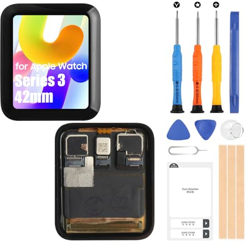 Schermo LCD di ricambio per Apple Watch Serie 3, 42 mm, per Apple Watch Series3, touch screen, digitalizzatore, pannello sensore in vetro, montaggio completo, con parte di riparazione (GPS 42 mm)