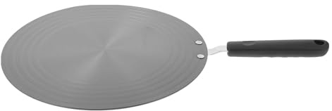 Gadpiparty Placa Adaptadora de Calor con Asa 28cm X 3mm de Acero Resistente para Estufa de Gas y Cocina de Inducción Uso en Descongelación y Calentamiento Rápido