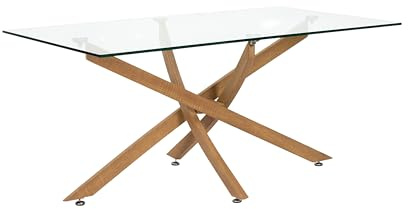 HOME DECO FACTORY - Table Basse en Verre Héritage 100x60cm - Design Élégant et Moderne - Mobilier Idéal pour Salon - Verre Trempé - Couleur Marron - Dimensions 100x60cm - Modèle Heritage
