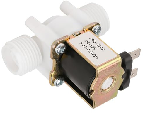 Water Valve Solenoid Electric Solenoid Water Valve Plastic Electric Intake Solenoid Valve N/C Air Water Closed Inlet Flowing Switch Tools Plastic for Water Dispenser Air Water Oil 1/2 DC 12V