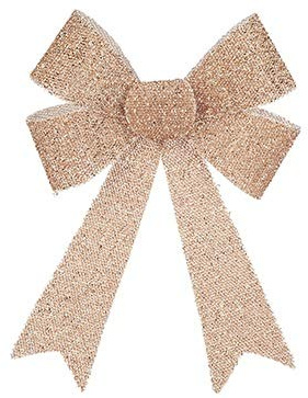 Toyland® 30cm (12) Large Rose Gold Tinsel Effect Christmas Bow Luxury Hanging Indoor Decorations…