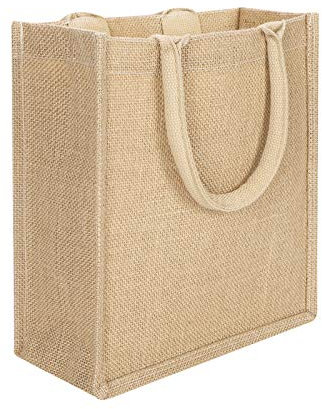 LONTG Jutebeutel Wiederverwendbare Einkaufstasche Damen Multifunktionale Handtasche Einfarbige Tragetasche Waschebare Stofftasche Shopping Einkauf Stoffbeutel Jute Shopper Bag für Obst Lebensmittel