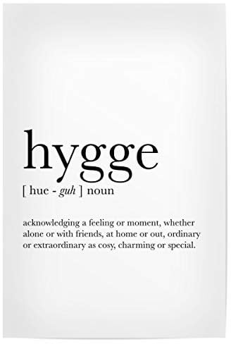 artboxONE Poster 30x20 cm Typografie Hygge Definition Black and White - Bild Hygge bedeutung Definition
