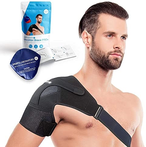 Sports Laboratory Tutore Spalla con Impacco in Gel Caldo/Freddo - Ideale per Capsulite Adesiva, Cuffia dei Rotatori e Distorsioni - Misura Regolabile per Uomo e Donna, Unisex (Medium)