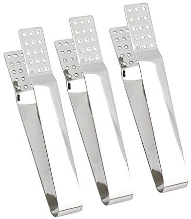 Yardwe 3 Stück Teebeutel Quetscher Edelstahl Kräutertee Aufguss Küche Steilere Zange Metall Küchenbar Clip Werkzeuge Mini Food Clamp Teebeutel Quetscher