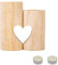 Chandelier en Bois, 2 Pièces Bougeoir Chauffe-Plat en Bois, Bougeoir en Naturel, Fait à La Main en Matériau Végétal avec Bougie Petite Porte-Bougie pour Saint Valentin Fête Décoration de La Maison