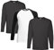 Fruit of the Loom Men's Long-Sleeved Valueweight Tee Sports Top, 2 black + 1 base whiteblack + 1 purchase notepad, M
