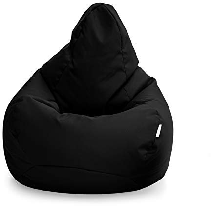 Loft 25 Sitzsack Gaming für Erwachsene – Bequemer Sitzsack mit Füllung, Wasserabweisend, Perfekt für Wohnzimmer und Gaming – Komfortabler Bean Bag Chair (Black, Sitzsack)