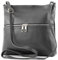 modamoda de T144 Damen Leder Umhängetasche Schultertasche Messenger bag handmade in Italy, Farbe:Dunkelgrau2021