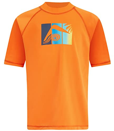 Kanu Surf Haywire LSF 50+ Sonnenschutz-Rashguard-Badeshirt für Jungen, Surfline Orange, 8
