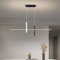 FAZRPIP Moderne Pendelleuchten Minimalistischer Kronleuchter mit langem Streifen für Esszimmer Küche Insel Bar Lampe LED-Hängeleuchten Innendekor Schwarz-weiße hängende Deckenleuchte