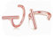 Half Hoop Earrings Rose Gold Plated 925 Sterling Silver Bar Huggie Hoop Earrings for Women Open Hoop Earrings Small Hugger Hoop Earrings