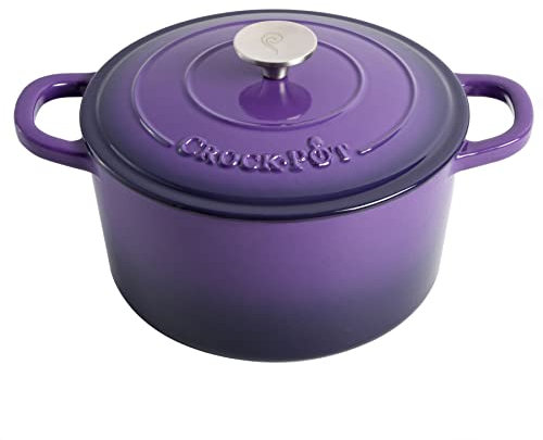 Crock-Pot Artisan Dutch Oven aus emailliertem Gusseisen, rund, 5 Quart, Lavendelviolett