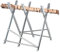 Relaxdays Sawhorse, Wood Sawing, 150 kg, Work Bench Chainsaws, Firewood, Sturdy Steel, HxWxD 80 x 80 x 82 cm, Silver