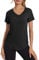 Wayleb Sport Tshirts Damen Kurzarm Funktionsshirt Laufshirt Leicht Atmungsaktiv Sportshirt Back Mesh Schnell Trocken T-Shirt Oberteil Shortsleeve Gym Tops, schwarz XL