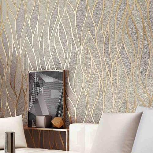Moderne Streifentapete Nordic 3D geometrisches Wellenmuster Wohnzimmer Schlafzimmer TV Hintergrundbilder