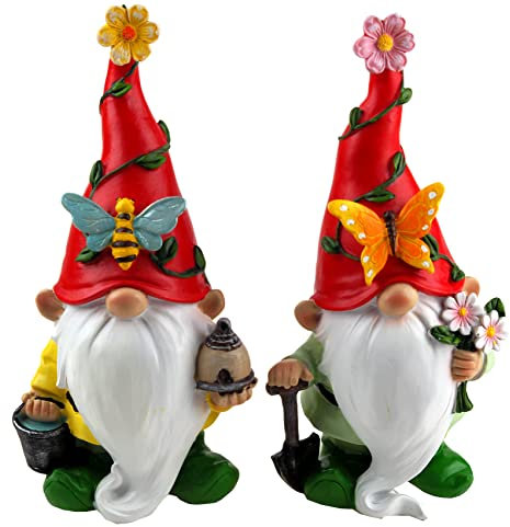 Blue Whale Gifts Butterfly Bumble Bee Bug Gonks Gnomes 23cm Garden Ornament - Set of 2