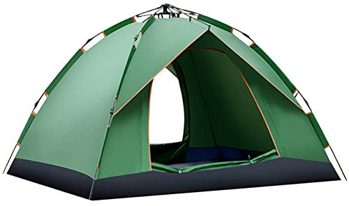 Camping Zelt Automatisches Sofortzelt 2-3 Personen Pop Up Zelt, Doppelschicht Wasserdicht & Winddichte Ultraleichte Kuppelzelt UV Schutz Einfache Einrichtung Für Green,no mat