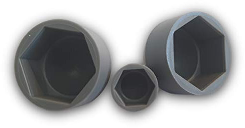 50x Abdeckkappen für Schrauben Sechskant - Schraubenabdeckung Schutzkappen aus PE Kunststoff für Schrauben und Muttern (Grau, M8)