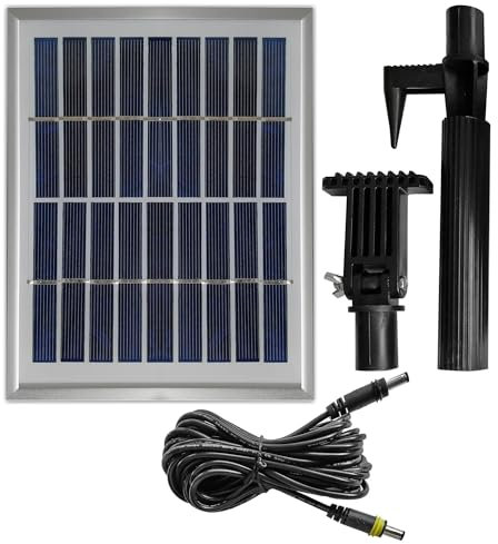 INNOVATIVES SOLAR 2,5 Watt-Hybrid-System. Solar-Panel mit Anschluß an 230V-Netzadapter zur Erweiterung des Teichpumpen-Sets Oasis 250-H-Hybrid. Solar-Modul für Bachlauf Quellbach.
