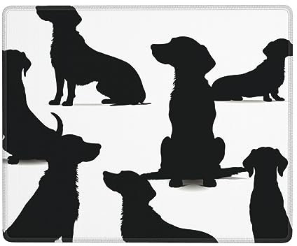 Tapis de souris avec base antidérapante - Motif chiens - Tapis de souris d'ordinateur - Bords cousus - Tapis de bureau pour ordinateur portable - Pour souris sans fil - 17,8 x 22,9 cm