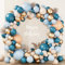 Balloon Arch Kit Junge Blau Beige Gold, 143pcs Ballon Girlande Set Meeresblau Beige Gold, Hellblau Sand Weiße Gold Ballonbogen für Babyparty, Gender Reveal Party Deko, Geburtstag, Kommunion