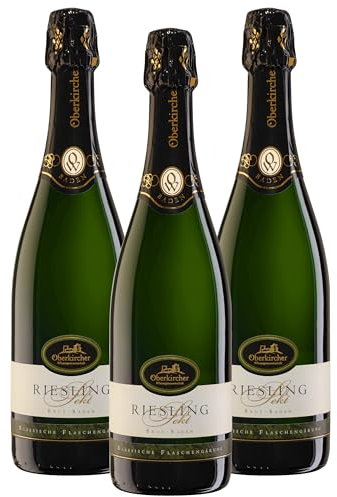 Oberkircher Winzer Riesling Sekt brut - COLLECTION OBERKIRCH Exklusiv - ein hochwertiger und eleganter Riesling Winzersekt - Badischer Sekt, Anbaugebiet Ortenau (3 x 0,75l)