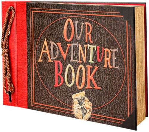 Abenteuerbuch, Tagebuch, Foto-Scrapbook, farbiger Einband, Retro-Stil, Reise-Souvenir, inspiriert von Up, ideal für Fotos, Geschenk für Paare, Jahrestag, Hochzeiten, Reisen, Geburtstag, Weihnachten