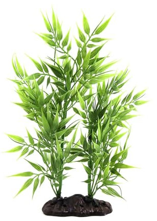 CAPASTEC Aquarium Decoration,Plastic Bamboo Leaves Plant Decoration for Aquarium Fish Tank 9.1Inch (Green)