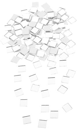 SEWOART 300 Stücke Mosaik Fliesen Zum Basteln Fliesen in Verschiedenen Farben Quadratische Edelsteine Für Handwerksprojekte Flache Kristallmurmeln Für Dekoration