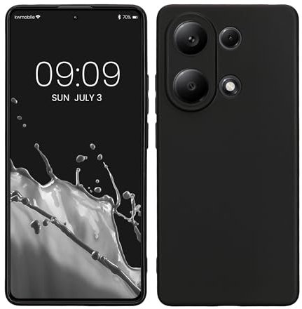 kwmobile Custodia Compatibile con Xiaomi Redmi Note 13 Pro 4G Cover - Back Case per Smartphone in Silicone TPU - Protezione Gommata - nero matt