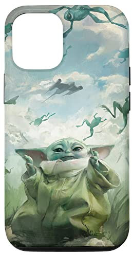 iPhone 12/12 Pro Star Wars Grogu Floating Frogs and N-1 Starfighter Sky Case