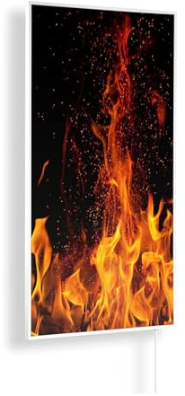 Könighaus Bild Infrarotheizung 800 Watt - Thermostat - 11-21 m² | Motiv: Feuer, TÜV SÜD, 5 Jahre Garantie, Infrarot Wandheizung