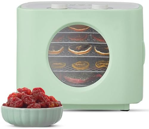 YOtat Deshidratador De Alimentos Con 5 Bandejas De Metal, Máquina De Frutos Secos Tipo Horno De 300 W, Con Pantalla Led/Calentamiento De Ciclo De 360°, Para Cecina, Hierbas, Carne Y Verduras