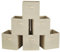 Webeasy Foldable Storage Cube Basket Bin, Set of 6, 28 x 28 x 28 cm (Beige)
