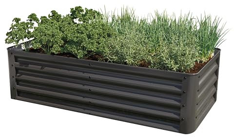 PRIMEYARD Hochbeet Luca anthrazit Stahlkonstruktion 120x60x35 cm