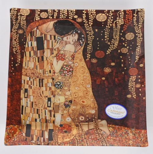 Kuchenplatte G.Klimt Der Kuss Glasplatte Servierplatte Carmani Geschenkverpackung han-198-1001 Palazzo Exklusiv